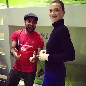 Catharina Fischer with blogger Kash Bhattacharya at the launch of the Youth Hotspots campaign in 2013