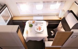 Image of Swiss Air First Class Cabin