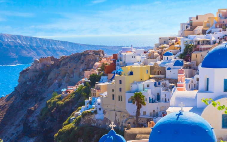 A Greek hillside that is used for destination marketing